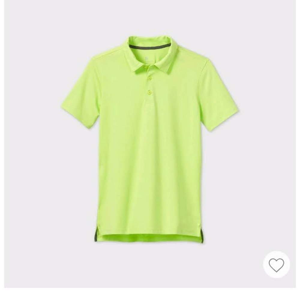 Boys' Solid Golf Polo Shirt- Bright Yellow S